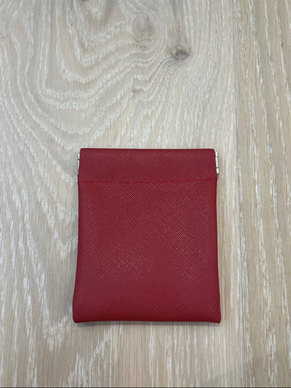 Red Snap Coin Purse | Faux Leather Coin Holder | Small Change Pouch